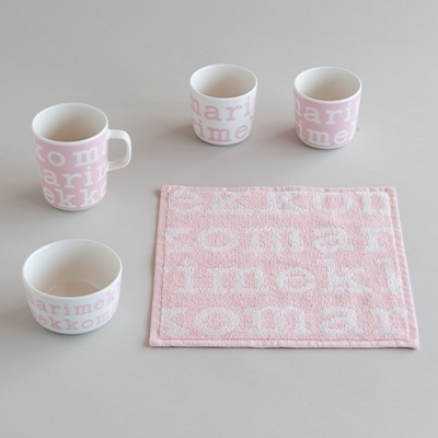 マリメッコロゴ ピンク×ホワイト（マリメッコ／marimekko）