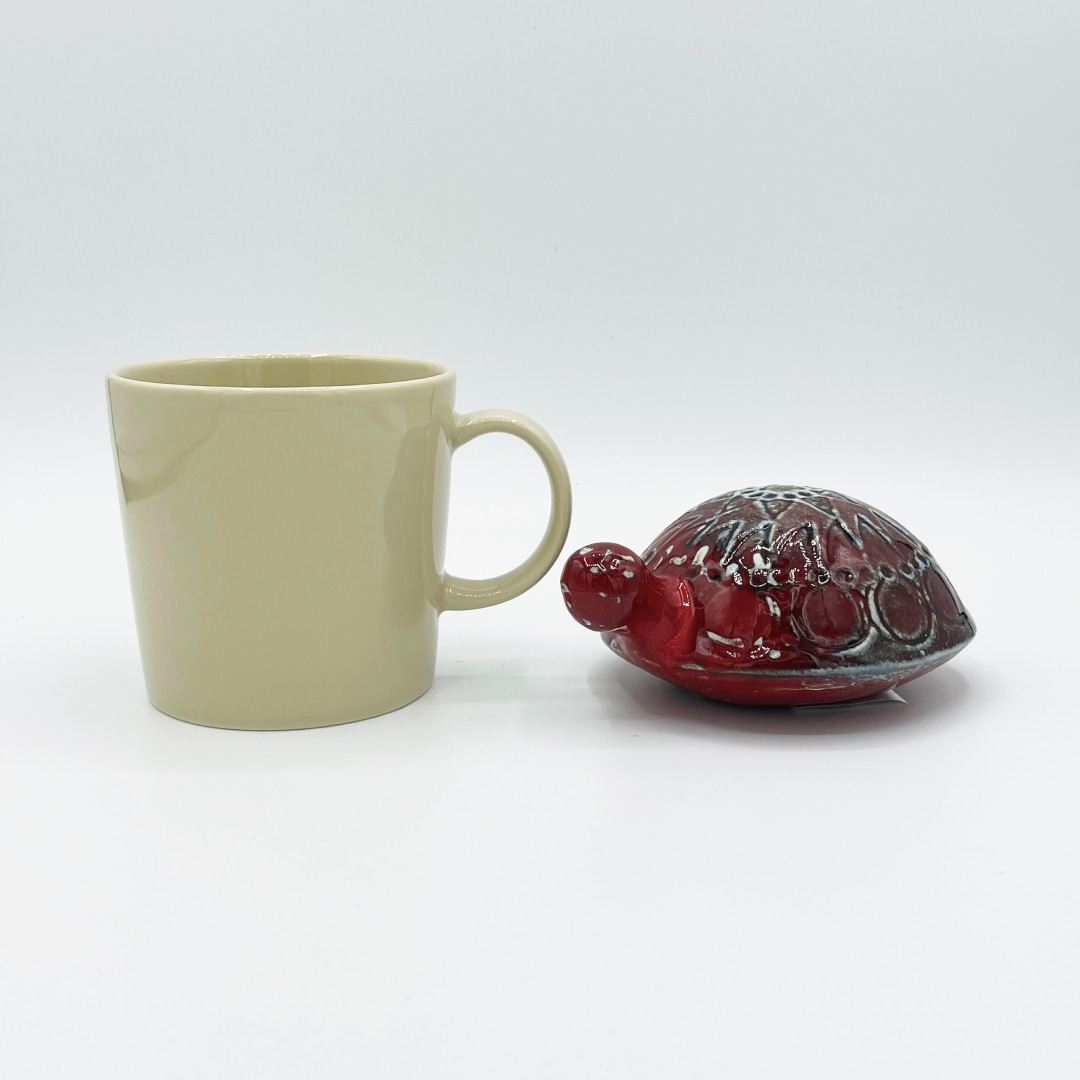 ヴィンテージ】34 赤いカメ（リサ・ラーソン／Lisa Larson） フリー