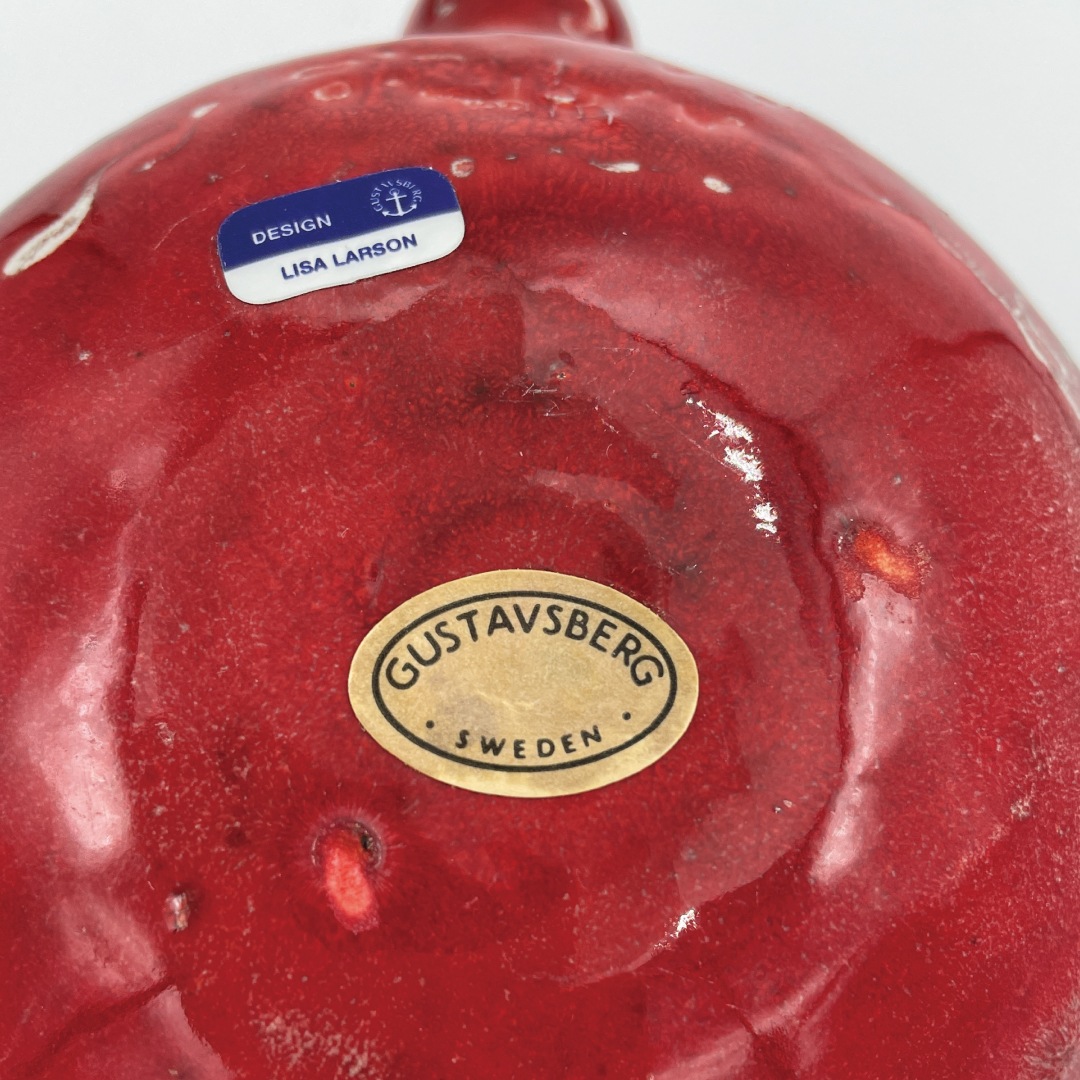 ヴィンテージ】34 赤いカメ（リサ・ラーソン／Lisa Larson） フリー