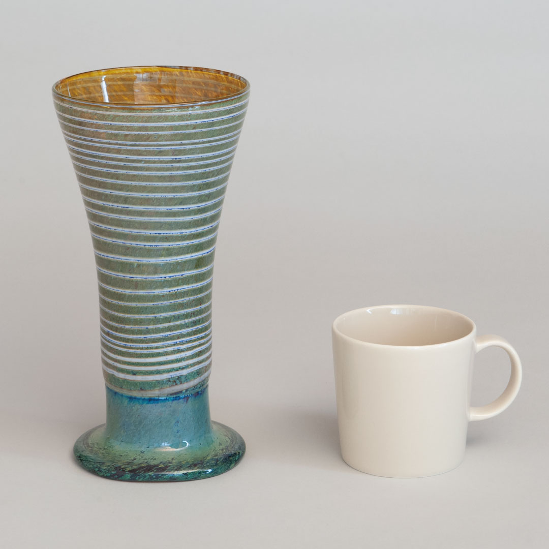 【ヴィンテージ】24 Pro Arte Ranta フラワーベース H22.5cm グリーン（オイバ・トイッカ／Oiva Toikka）