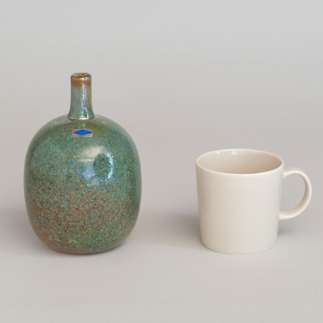 【ヴィンテージ】27 Mansikkapaikka フラワーベース H17cm グリーン（オイバ・トイッカ／Oiva Toikka）