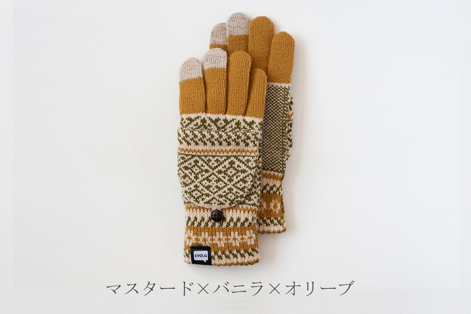 ミット タッチパネル対応ニット手袋（エヴォログ／EVOLG）