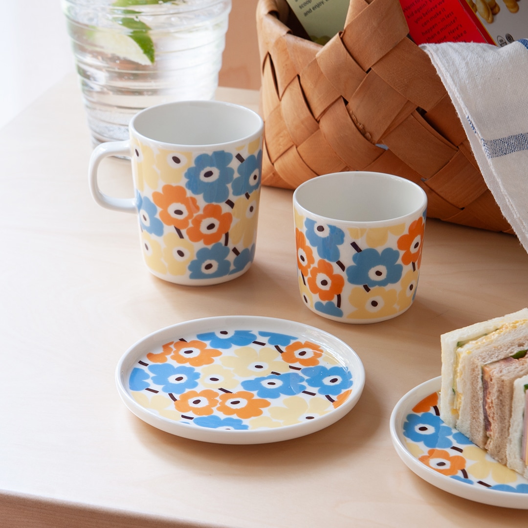 ピックイネン ウニッコ スカイブルー×オレンジ(マリメッコ/marimekko)