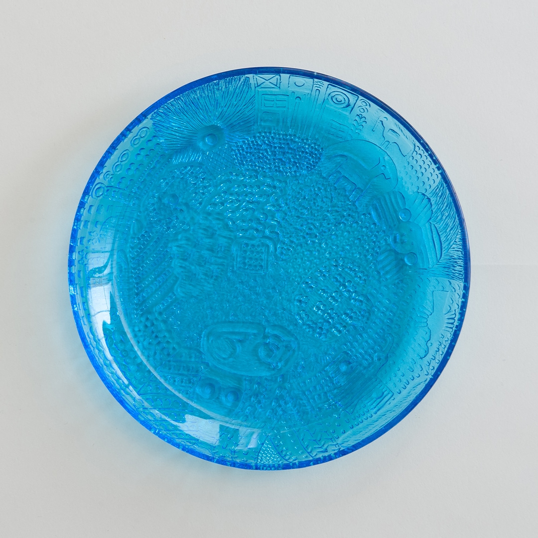 ヴィンテージ】10 ファウナ／Fauna プレート 17.5cm ライトブルー