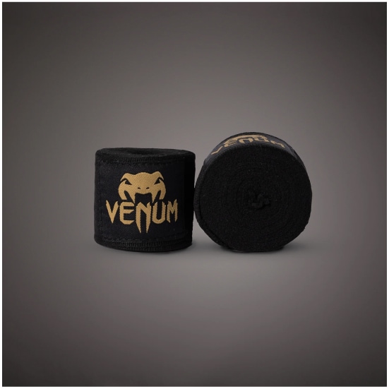VENUM ヴェナム KONTACT ボクシングハンドラップ - 4M バンテージ ブラック×ゴールド 黒 ベナム VENUM-0429-126