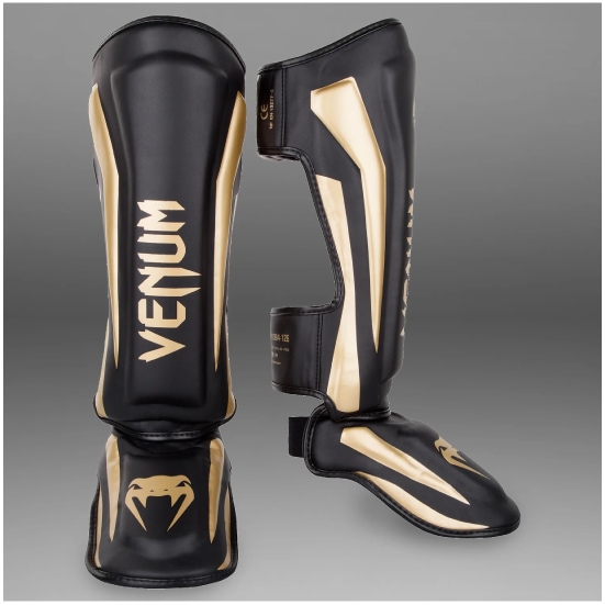 VENUM ヴェナム ELITE STANDUP シンガード - ブラック/ゴールド レガース ベナム VENUM-1394-126