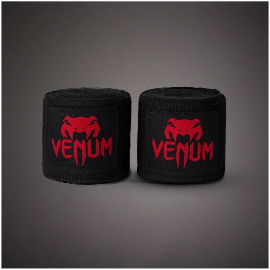 VENUM ヴェナム KONTACT ボクシングハンドラップ - 4M ブラック/レッド ベナム VENUM-0429-100