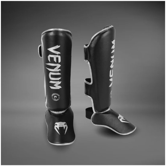 VENUM ヴェナム Challenger スタンドアップシンガード - ブラック/シルバー レガース ベナム VENUM-2050-128