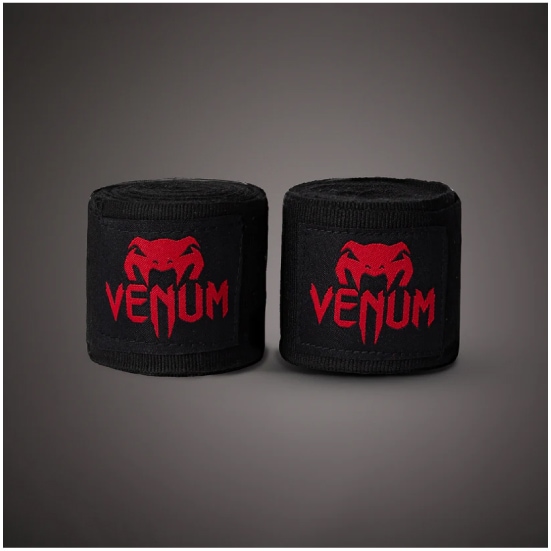 VENUM ヴェナム KONTACT ボクシングハンドラップ - 2.5M ブラック/レッド ベナム VENUM-0430-100