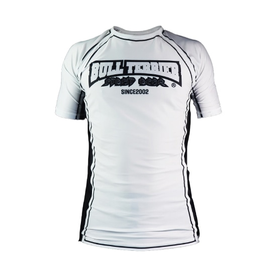 ブルテリア bj-128 BULL TERRIER ラッシュガード Classic Logo 半袖 白