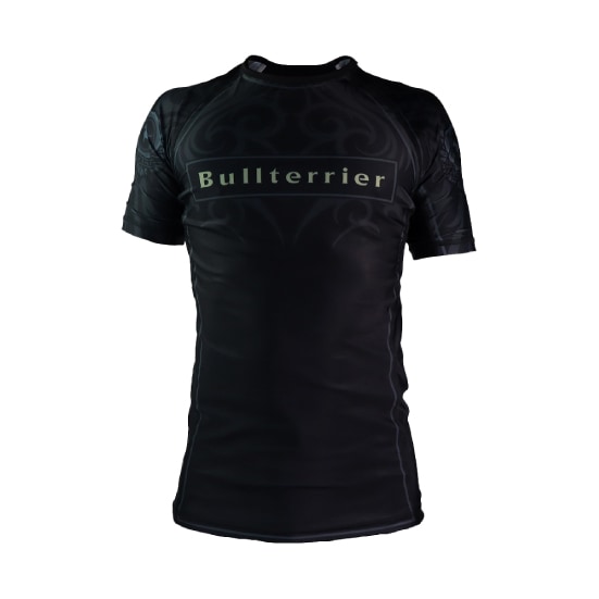 ブルテリア bj-145 BULL TERRIER ラッシュガード Tribal 半袖 黒