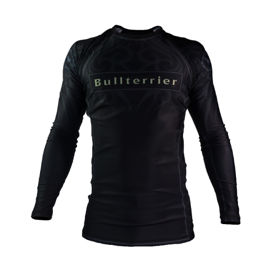 ブルテリア bj-017 BULL TERRIER ラッシュガード Tribal 長袖 黒