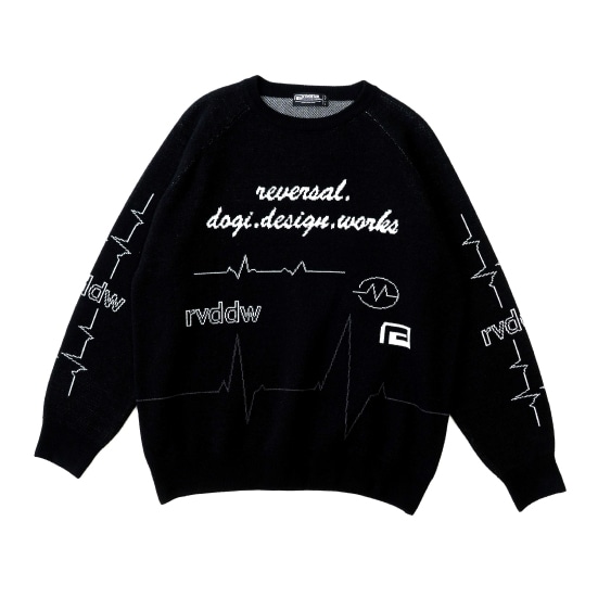 リバーサル reversal ECG HIGH GAUGE KNIT CREW NECK