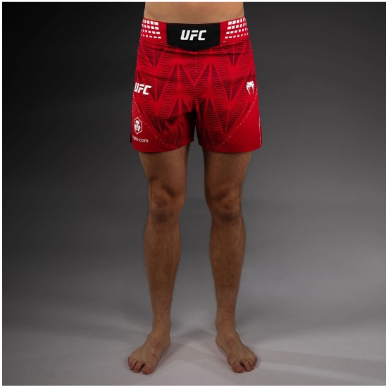 VENUM ヴェナム UFC Zenith by Venum Authentic Fight Night ショートフィットファイトショーツ メンズ - レッド ベナム VNMUFC-00481-003