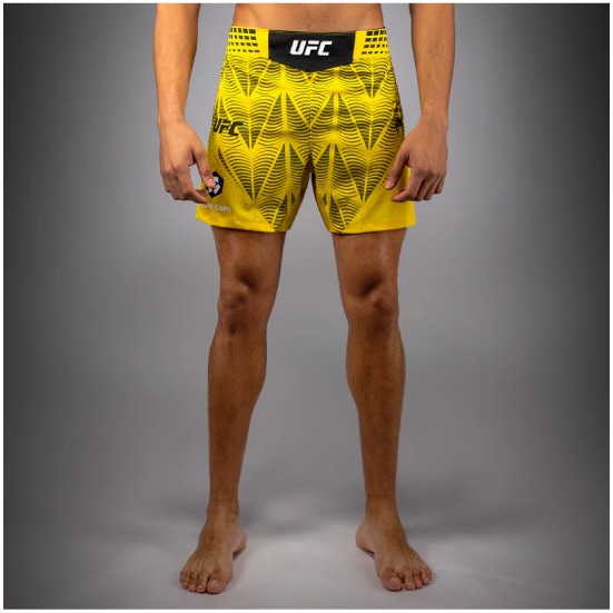 VENUM ヴェナム UFC Zenith by Venum Authentic Fight Night ショートフィットファイトショーツ メンズ - イエロー ベナム VNMUFC-00481-006