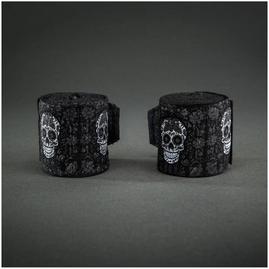 VENUM ヴェナム Santa Muerte ハンドラップ - ブラック/ホワイト - 4M - バンテージ ベナム  VENUM-05957-108-4m