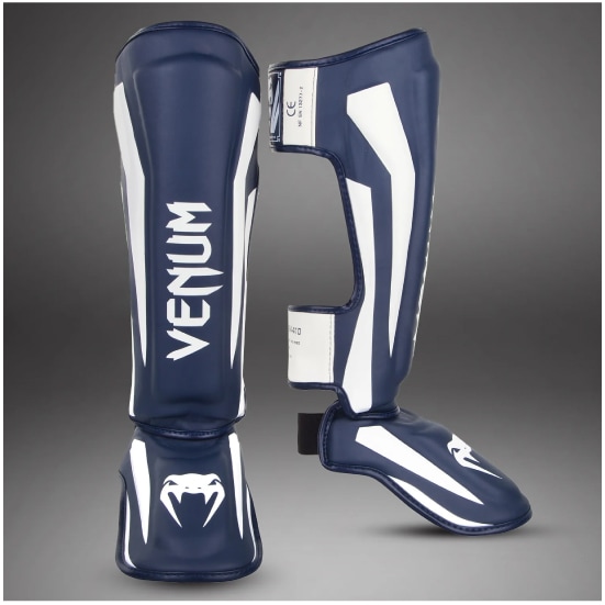 VENUM ヴェナム ELITE STANDUP シンガード - ホワイト/ネイビーブルー レガース ベナム VENUM-1394-410