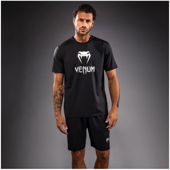 VENUM ヴェナム CLASSIC Dry Tech Tシャツ - ブラック/シルバー ベナム VENUM-06343-128