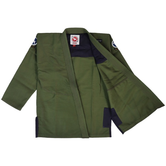 ブルテリア bjk-130 BULL TERRIER 柔術衣 BasicR2 アーミーグリーン
