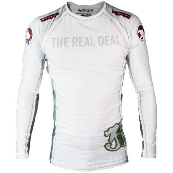 ブルテリア bj-005 BULL TERRIER ラッシュガード Ashura 長袖 白