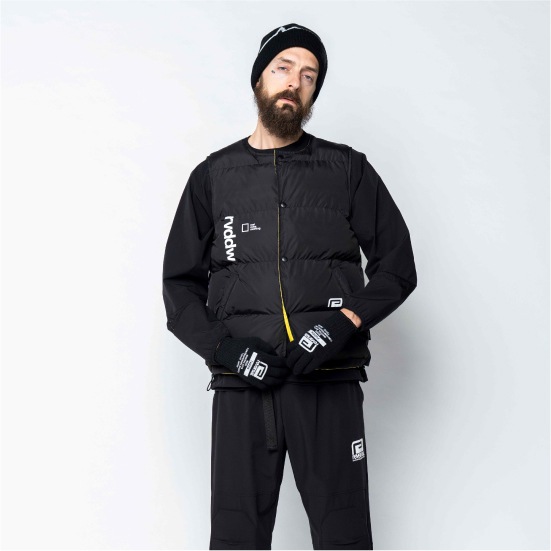 リバーサル reversal REVERSIBLE COLLARLESS PUFF VEST