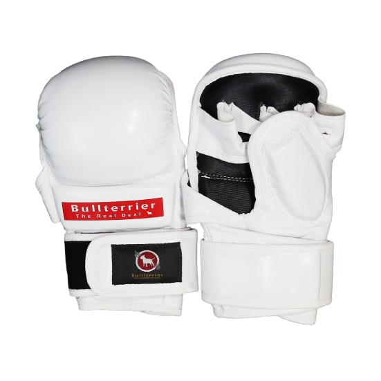 ケ*ム様 Bull Terrier ブルテリア　ヘッドギア、グローブ、シンガード ブルテリア BULL TERRIER MMAグローブ Basic 6oz 白 bj600001wh | BULL