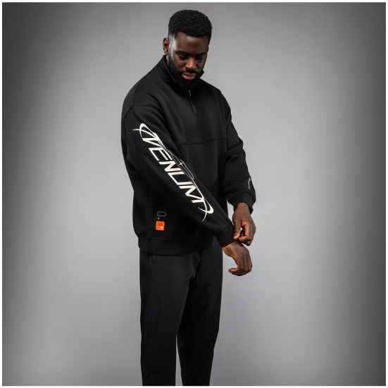 VENUM ヴェナム Eclipse ハーフジップスウェットシャツ - ブラック/アイボリー ベナム VENUM-05737-108