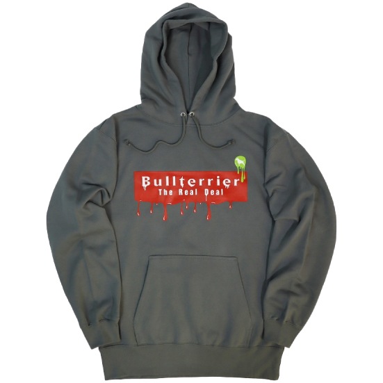ブルテリア bj-3607 BULL TERRIER フードパーカー Paint ストーングリーン