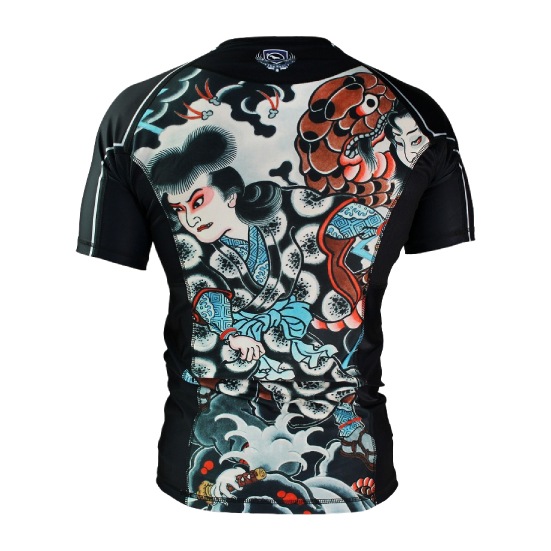 ブルテリア bj-117 BULL TERRIER ラッシュガード Orochimaru 半袖 黒