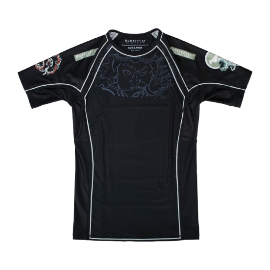 ブルテリア bj-117 BULL TERRIER ラッシュガード Orochimaru 半袖 黒