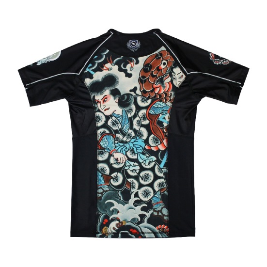 ブルテリア bj-117 BULL TERRIER ラッシュガード Orochimaru 半袖 黒