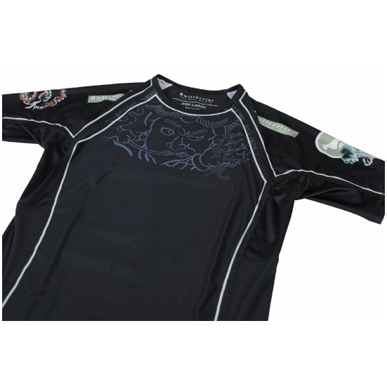 ブルテリア bj-117 BULL TERRIER ラッシュガード Orochimaru 半袖 黒