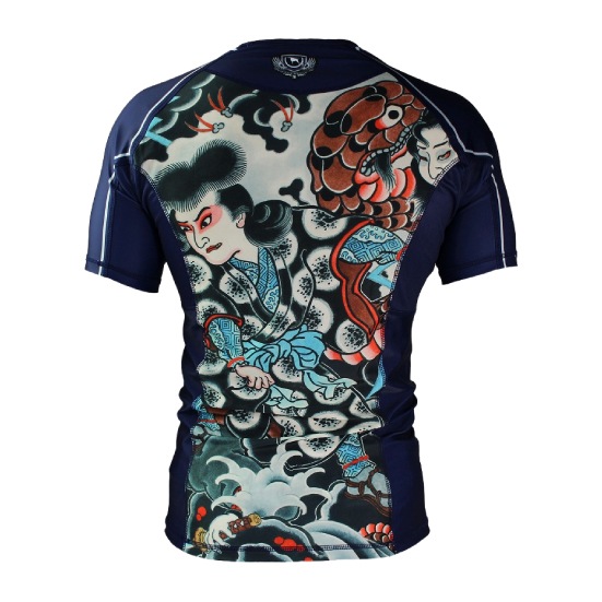 ブルテリア bj-117 BULL TERRIER ラッシュガード Orochimaru 半袖 黒