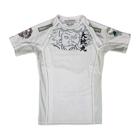 ブルテリア bj-118 BULL TERRIER ラッシュガード Orochimaru 半袖 白