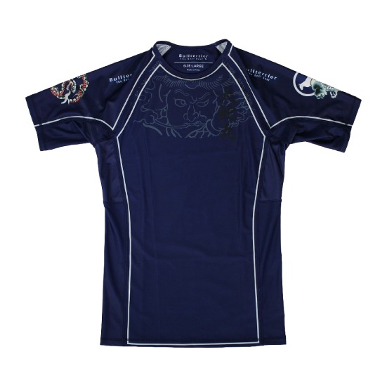 ブルテリア bj-119 BULL TERRIER ラッシュガード Orochimaru 半袖 紺