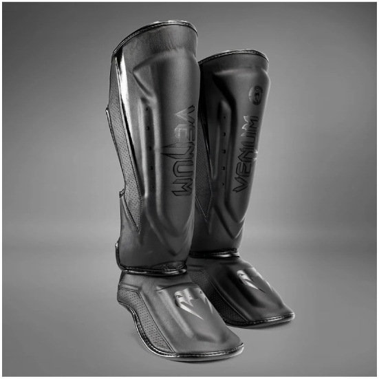 Venum ブラック レガースLサイズ VENUM レガース Lサイズ 黒ブラックキックボクシングMMA Venum