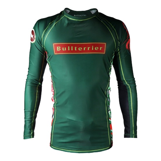 ブルテリア bj-044 BULL TERRIER ラッシュガード Houou 長袖 緑 | BULL
