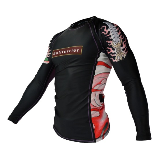 ブルテリア bj-045 BULL TERRIER ラッシュガード Acala2.0 長袖 黒