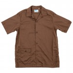 WORKERS Open Collar Shirt Cotton Linen