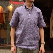 SOUTIENCOL RE-MAKE POLO -H CANCLINI LINEN RED NAVY CHECK/���ƥ����󥳥� ��ᥤ���ݥ�  �ϡ��ե��꡼��