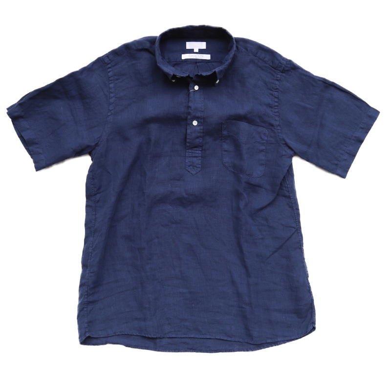 SOUTIENCOL ReMake Polo H Navy CANCLINI LINEN 後染め/スティアンコル