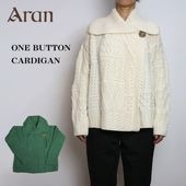 ARAN /WOOLLEN MILLS ONE BUTTON CARDIGANMADE IN IRELAND