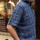 SOUTIENCOL RE-MAKE POLO CANCLINI LINEN Indigo CHECK/���ƥ����󥳥� ��ᥤ���ݥ�  211205