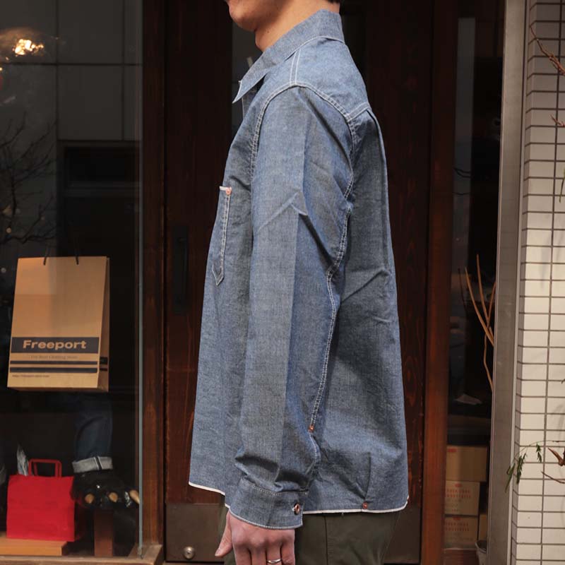 FOB FACTORY CHAMBRAY P/O SHIRT F3487