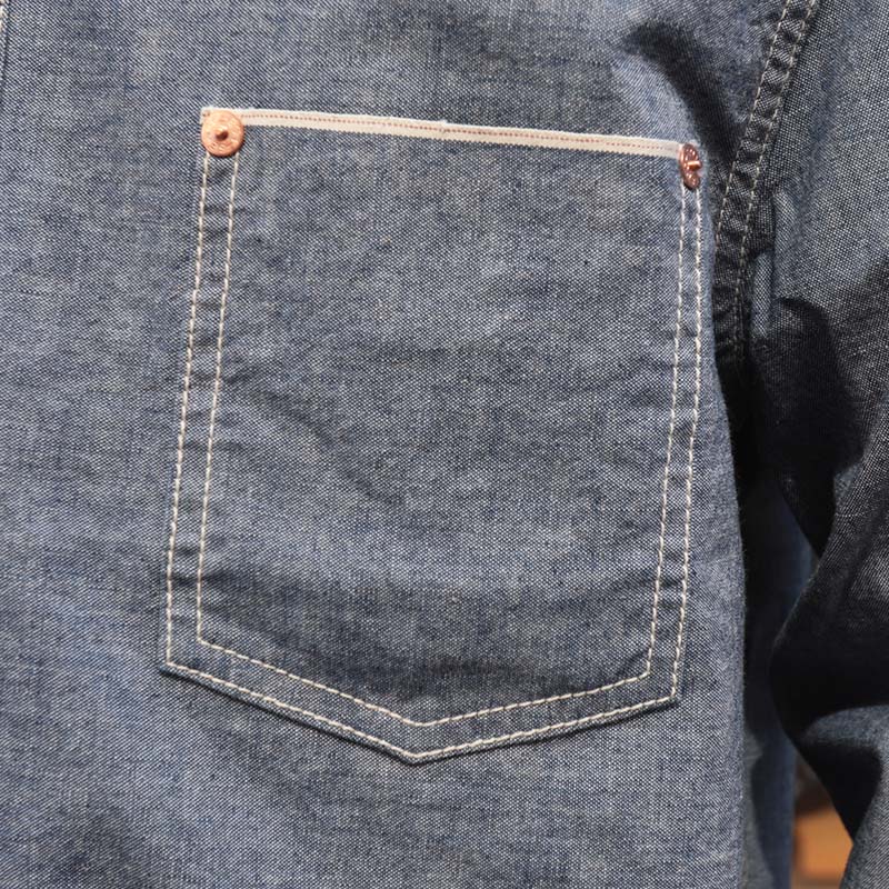 FOB FACTORY CHAMBRAY P/O SHIRT F3487