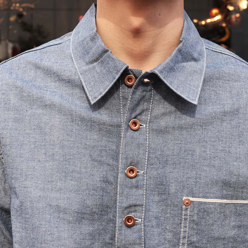 FOB FACTORY CHAMBRAY P/O SHIRT F3487