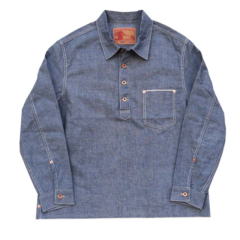 FOB FACTORY CHAMBRAY P/O SHIRT F3487