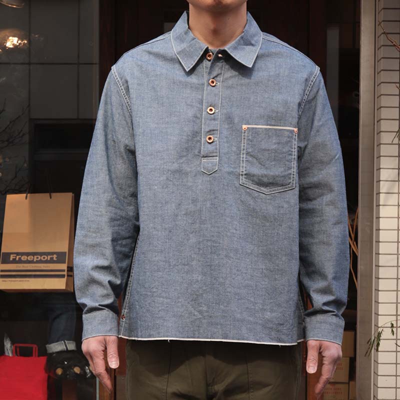 FOB FACTORY CHAMBRAY P/O SHIRT F3487