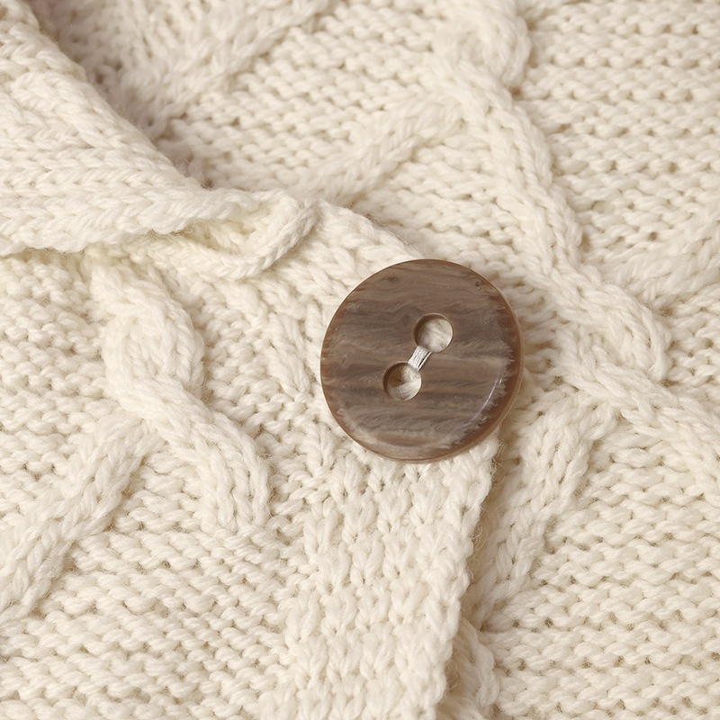 ARAN /�����WOOLLEN MILLS ONE BUTTON CARDIGAN��MADE IN IRELAND��