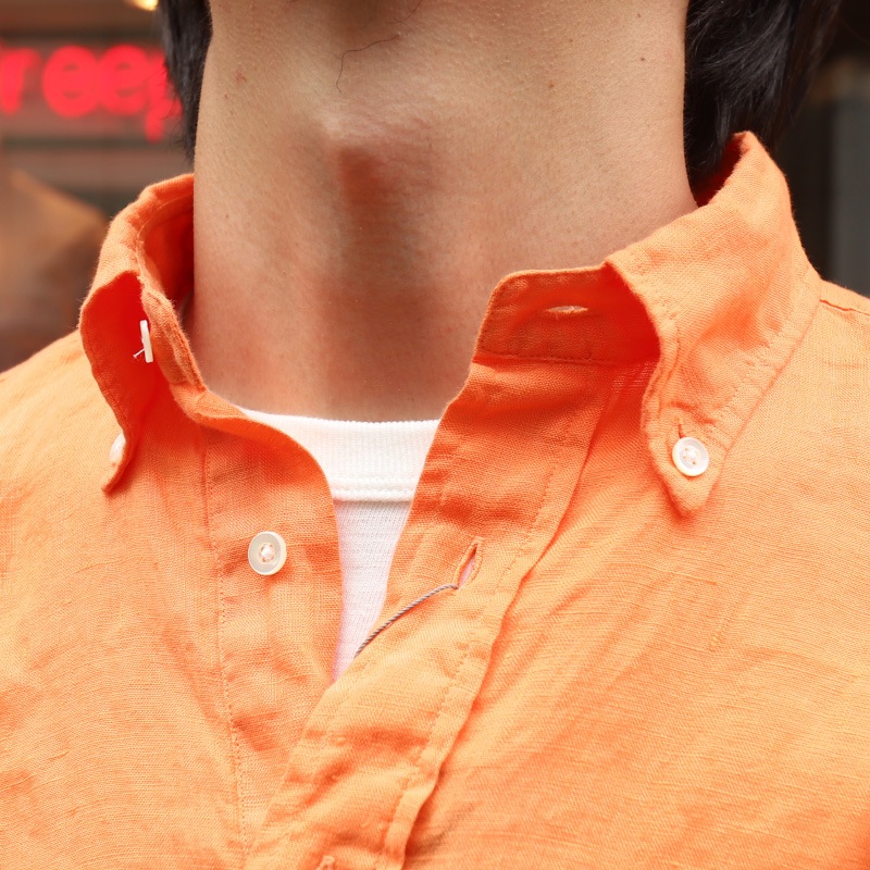 SOUTIENCOL ReMake Polo H Orange CANCLINI LINEN /ƥ󥳥  ᥤݥ  Ⱦµ